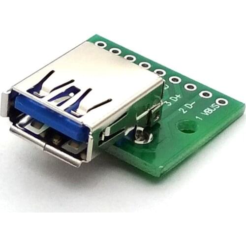USB 3.0 female humpback turn DIP module flat rev inline female adapter plate converter board