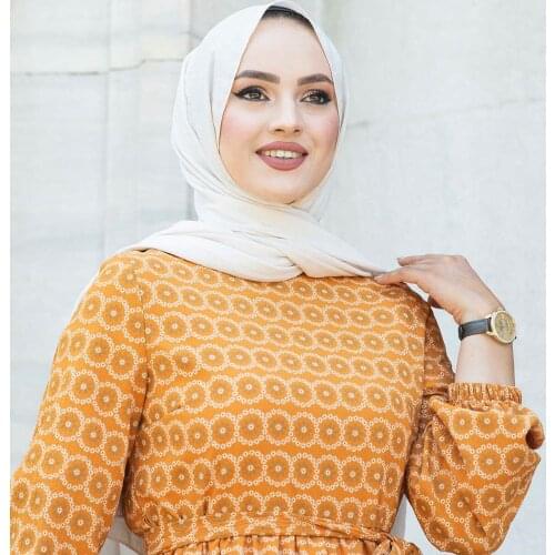 Patterned Frilly Dress Turkey Muslim Fashion Hijab Islam Clothing Dubai Istanbulstyles Istanbul 2021