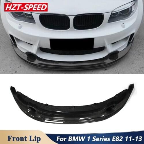 R Style Carbon Fiber Material Front Bumper Chin Lip For BMW 1 Series E82 1M Tuning 2011-2013