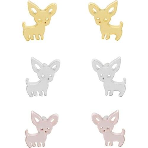 Cute Cartoon Animal High Quality Simple Ear Accessories Simple Litter Dog Stud Earrings For Men Women Fashion Jewelry Gift