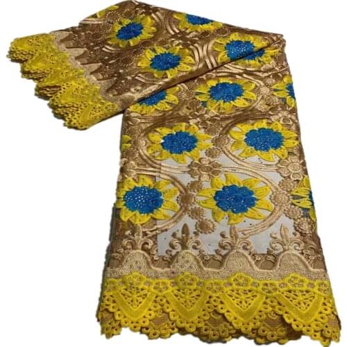 Net Tulle Fabric 2021 High Quality Embroidery With Colorful stones Nigeria Mesh Lace Turtle African Material 5 Yards DF-130