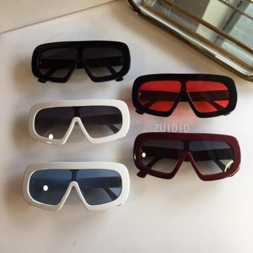 Oversize One Piece Arc Steampunk Red Sunglasses Unusual Special Aviator Shape Solid Resin Frames 2021 Luxury Brand Designed New