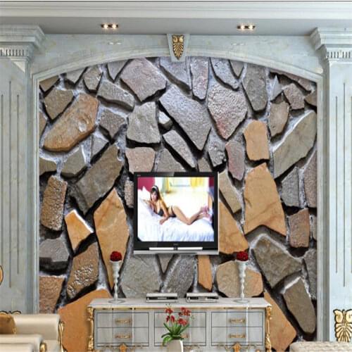 Custom modern wallpaper Stone wall wallpaper for kids room living room TV backdrop wallpaper for walls 3 d