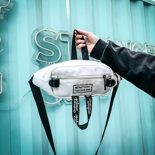 Street Trend Hip Hop Bag Men Belt Pack Nylon Fashion Unisex Phone Pouch Male Travel Crossbody Bag Waist Pack Men Chest Bags