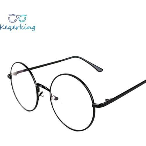 Unisex Vintage Round Reading Glasses Metal Frame Retro Personality College Style Eyeglass Clear Lens Eye Glasses Frames ZB-89