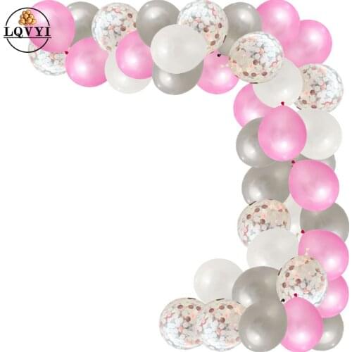 1set pink Baby Shower Balloon Party Balloons Garland Arch Birthday Party Background Balloons Strip Chain for Wedding Decorations