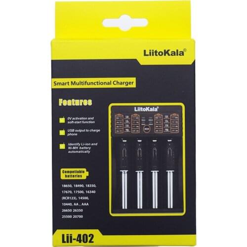 Liitokala Lii-402 5v 2A 18650 charger 1.2v 3.7v 3.2v 3.85v AA / AAA 26650 10440 16340 25500 NiMH lithium battery smart charger