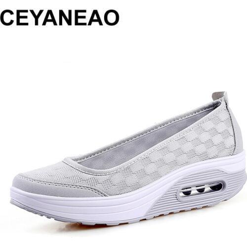 Women Sneakers Air Mesh Flats Shoes Comfortable Flat Platform Daily Shoes Basic Outwear Femail Shoes YD938