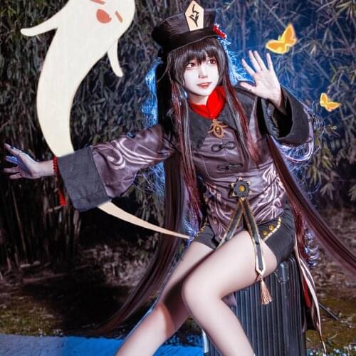 Game Genshin Impact Hu Tao Cosplay Costume Anime Gorgeous Outfits Dress Halloween Carnival Women Girl Uniforms Drop Ship