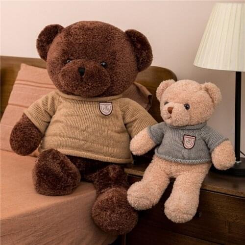 1pc 60/90CM High Quality Cartoon Teddy Bear Plush Toys Stuffed Animals Bear with Sweater Doll Birthday Gift For Baby Children