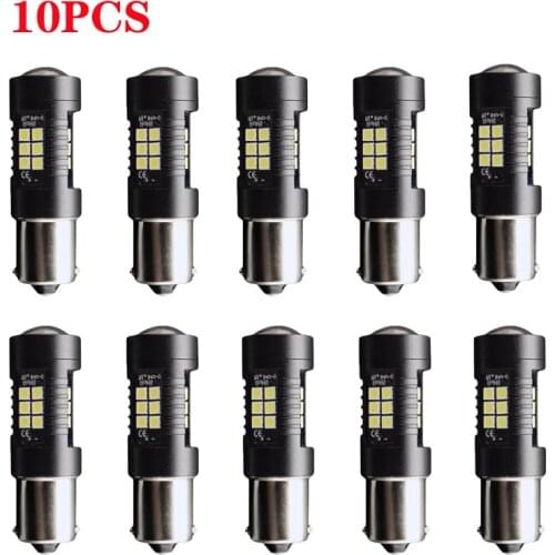 10pcs Canbus for s25 ba15s p21w py21w bay15d p21/5w 3157 led car lights bulb turn signal lamp brake light LED 12V-24V dc truck