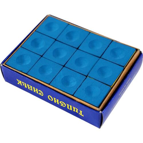 12Pcs Snooker Billiard Chalks Pool Cue Stick Chalk Oily Dry Billiard No-slip Chalk Indoor Sport Billiard Accessories