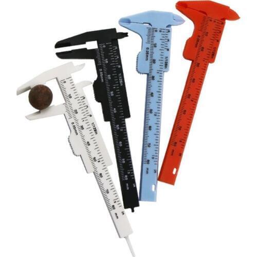 2pcs 0-80mm Double Rule Scale Plastic Vernier Caliper Measuring Student Mini Tool Ruler