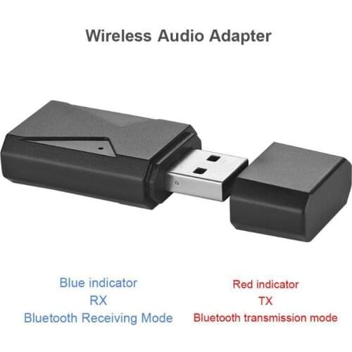 2 In 1 Bluetooth Handsfree Transmitter Receiver Audio Adapter For TV Car Built-in Microphone Phone Function R60