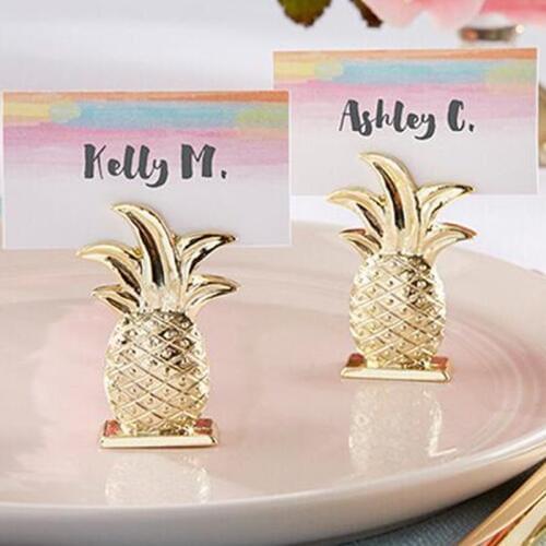 20pcs Golden Wedding Favors Gold Pineapple Place Card Holders Party Table Accessories