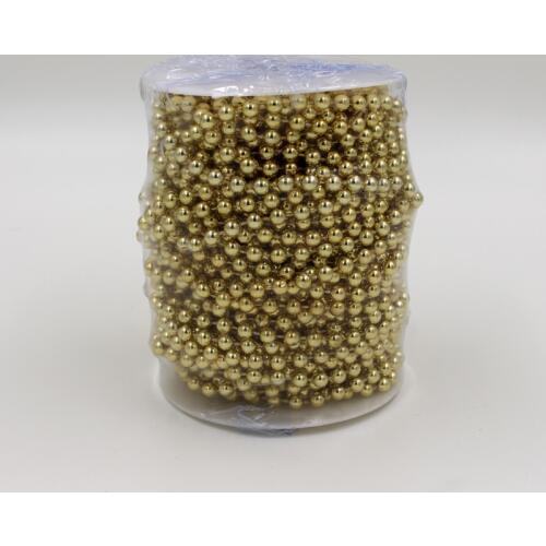 25Meters/Roll Gold Color Size 6MM Bead Artificial Pearls Beads Garland Spool Rope Wedding Party Prom Home Hanging Decoration