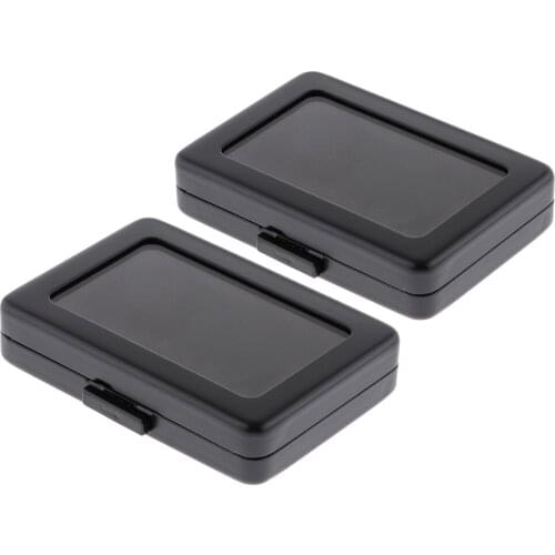 2x Precious Gemstone Diamond Jewel Display Storage Box Organizer Case Black
