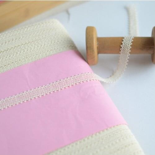 3 Meters/lot Width 1.2cm Beige 100% Cotton Bilateral Lace Trim Ribbon DIY Craft Clothing Garment Dress Sofa Accessories