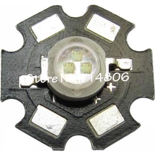 50pcs 3W 45mil 3-LED 9~11V 300mA UV Ultraviolet 395nm~405nm LED Bead light for currency detector + 20mm Star Base