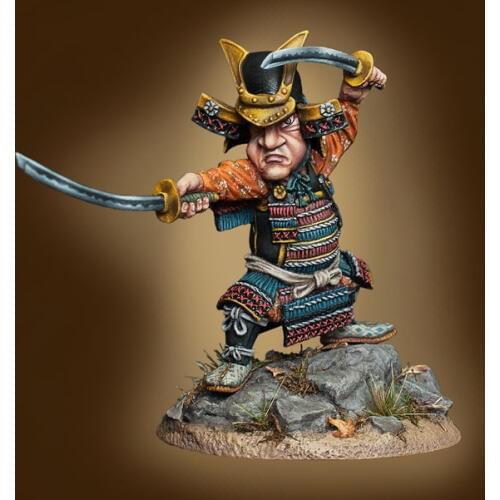 54MM Kawaii Cartoon Character Statue Japanese Samurai Unpainted Resin Model Kit figure Free Shipping