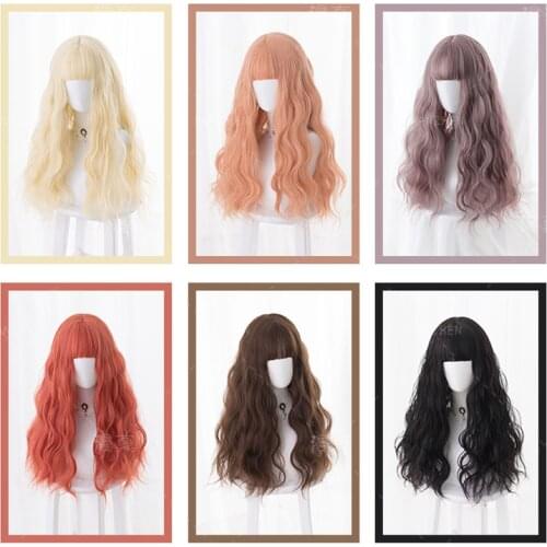 65cm Girls Pretty Rhapsody Lolita Fluffy Long Curly Wave Synthetic Hair Cospaly Wig + Wig Cap