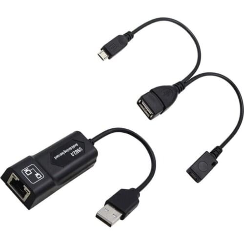 USB 2.0 to RJ45 Adapter/ 2 x Mirco-USB Cable LAN Ethernet Adapter for Amazon Fire TV 3 or Stick GEN 2
