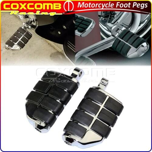 Motorcycle Billet Aluminum Chrome Highway Footpegs For Harley Honda Yamaha Sportster Softail Dyna GoldWing XV750 Wing Footrest