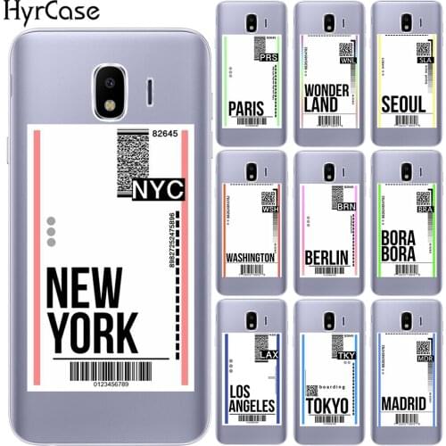 Fly Ticket New York Silicone Case Cover For Samsung Galaxy J3 J5 J7 2017 J8 J4 J6 Plus 2018 Note 10 Lite Pro 9 Soft Cases
