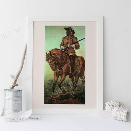 WILD WEST POSTER - Col. W. F. Cody, Buffalo Bill Print, Portrait, 1900