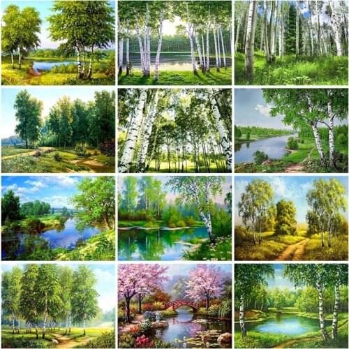 DIY Forest Scenery 5D Diamond Painting Full Square Drill Landscape Diamond Embroidery Cross Stitch Mosaic Wall Art Home Decor
