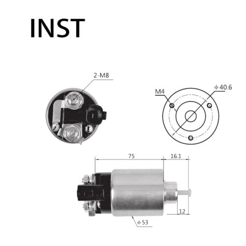 ELECTROMAGNETIC SWTICH SOLENOID FOR 12V 1.7KW For Starter DELCO REMY 25122 8000300 8000327 8000619 HYUNDAI 36100-3C130
