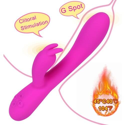 G Spot Nipple Massager 16 Speeds Sex Toys for Women Dual Motors Dildo Heating Rabbit Vibrator Clitoris Vagina Stimulation
