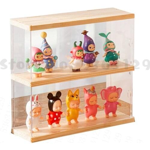 Blind Box Storage Display Stand Acrylic Hand-made Box Doll Model Toy Car Brick Organizer Doll Transparent Dustproof Door Type