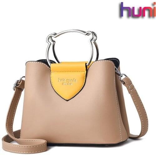 Hot Sale HUNI INS Fashion Lady Bags Metal Ring All Match Messenger Bag Simple Casual Women Bags Shoulder Bag