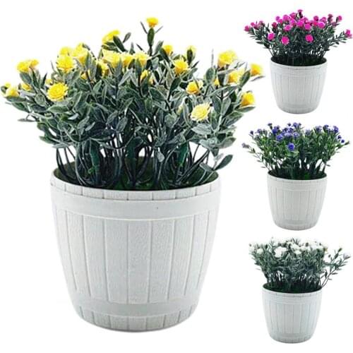 Simulation Flower Bonsai Ornamental No Withering Realistic Fake Flower Potted Plant Decor for Garden