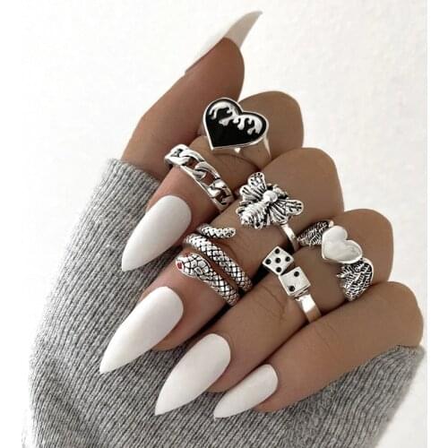 Matching rings set for women anillo bagues bohemian jewelry teen girls sieraden accesorios mujer fashion 2021 bijoux lgbt gift