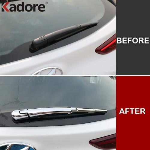 For Hyundai Kona Kauai SUV 2017 2018 2019 2020 ABS Chrome Rear Window Wiper Arm Blade Cover Trim Garnish Molding