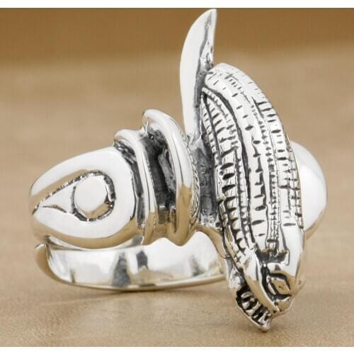 Alien Predator AVP 925 Sterling Silver Mens Biker Ring 8V012 Mens Jewellery