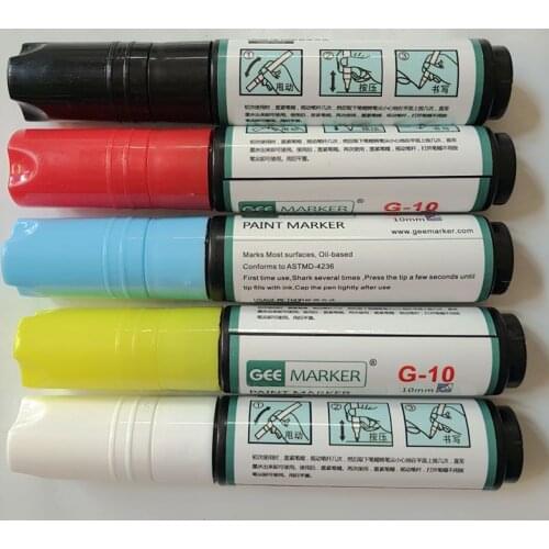 GEEMARKER Extra Thick Flat Head Paint Marker Pen Oil Based 10/16MM Wide Square Tip Paint Pen Marker Metallic Pen for Steel Wood