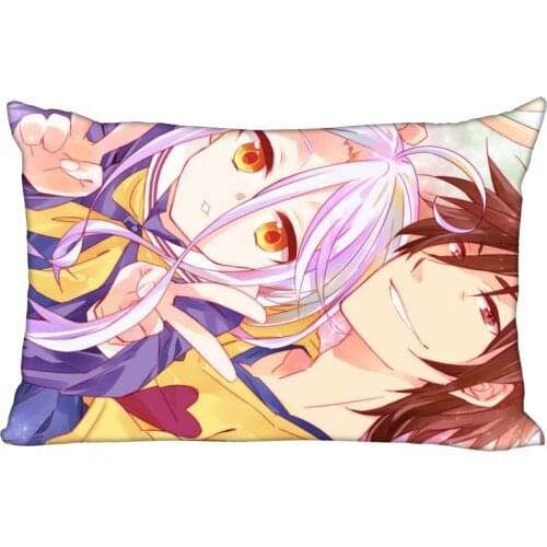 Anime No Game No Life Pillowcase Gothic Decorative 45x35cm(One Side) Rectangle Zipper Print Pillowcase New Year Pillow Cover