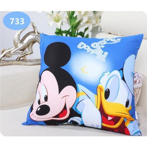 Disney Cartoon Printing Pillow Frozen Princess Mickey Mouse Donald Duck Snow White Printing Throw Pillow Bolster Square Cushion