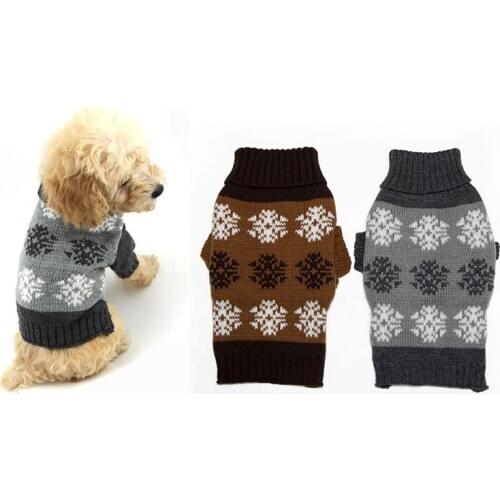 Christmas Snowflakes Ugly Sweater For Dogs Cats Pet Clothes Dog Sweaters Xmas Knitted Crochet Pet Coat XS S M