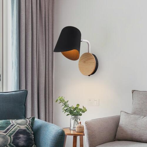 Nordic Wooden base led wall lamp Minimalism living room decoration study bedroom lamp Mirror headlight modern wall sconces light