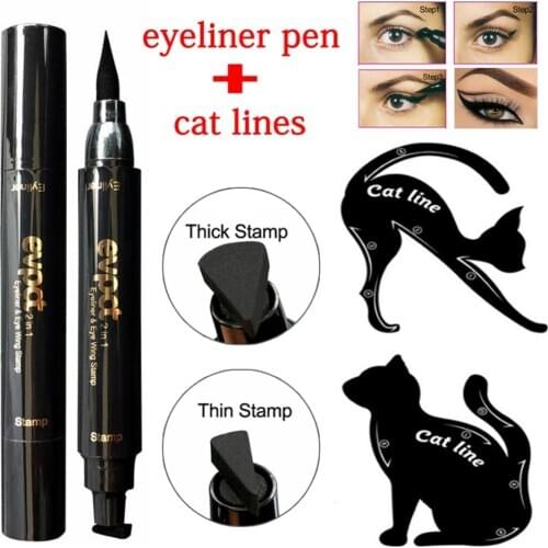 Waterproof Double Head Wing Shape Liquid Eyeliner Seal Stamp Pencil Cat Eye Liner Cosmetic Makeup Tool Maquiagem #260473
