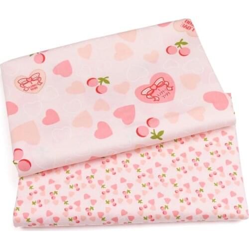 100% Cotton Twill Fabric Orange Love Print Patchwork Textile Cotton Fabric DIY Sewing Quilted Child Clothing Sheets Cloth