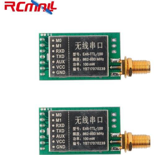 2Pcs/lot 868MHz LoRa SX1276 100mW 20dBm RF Transmitter Receiver Wireless Module UART Long Range Transceiver 3000m 3KM FZ2909