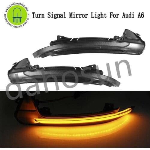 2Pcs Dahosun Flowing Side Mirror Turn Signal Indicator Rearview Blinker Light for Audi A6 C7 C7.5 4G S6 2013-2017