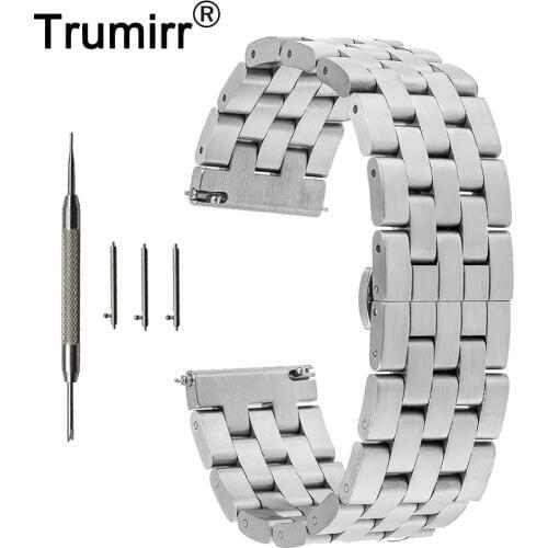 20mm 22mm Stainless Steel Watch Band Quick Release Strap + Tool for Tissot 1853 T035 T097 Butterfly Buckle Wrist Belt Bracelet