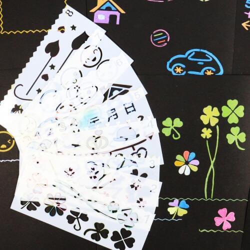 8 Pcs New Different Drawing Shapes Kids Decor Props Painting Tools For DIY Album Accessories Scrapbooking Photo Album