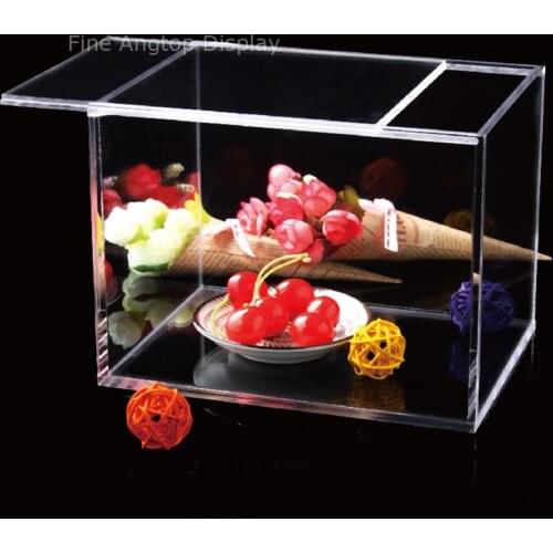 Acrylic Sliding Lid Box Jewelry Storage Stand Gift Box